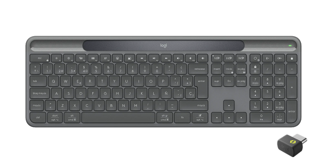 Logitech Signature Slim Solar+ K980 for Business Belaidė klaviatūra, RF+Bluetooth, US Int, Graphite