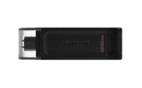 Kingston | USB Flash Drive | DataTraveler 70 | 128 GB | USB Type-C | Black