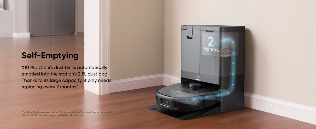 Anker Eufy | Robot Vacuum Cleaner | X10 Pro Omni | Wet&Dry | Operating time (max) 180 min | 5200 mAh | Dust capacity 2.5 L | 8000 Pa | Black