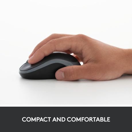 Logitech M185 Belaidė pelė, RF Wireless, 1000 DPI, Juoda/Pilka