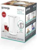 Gorenje | Kettle | K15DWW | Electric | 2200 W | 1.5 L | Plastic/Metal | 360° rotational base | White