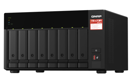 QNAP | 8-Bay QTS and QuTS hero NAS | TS-873A-8G | Up to 8 HDD/SSD Hot-Swap | AMD Ryzen | Ryzen V1500B Quad-Core | Processor frequency 2.2 GHz | 8 GB | DDR4