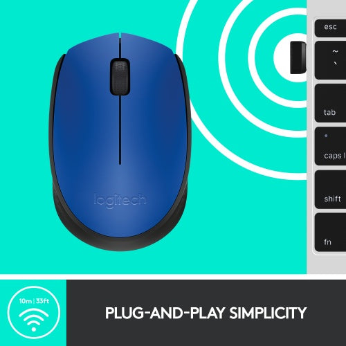 Logitech M171 Belaidė pelė RF Wireless, 1000 DPI, Blue/Black