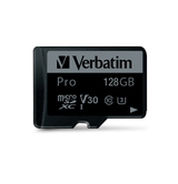Verbatim 47044 Pro U3 Micro SDXC Atminties kortelė 128GB + microSD į SD Adapteris