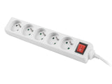 Lanberg Cable Power Strip, 5X French Outlets with Switch, Quality-Grade Copper, 1.5 m | PS1-05E-0150-W
