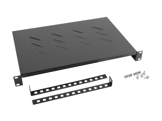 Lanberg 19" fixed shelf 1U/483x300mm, max load capacity up to 25kg | AK-1004-B | Black