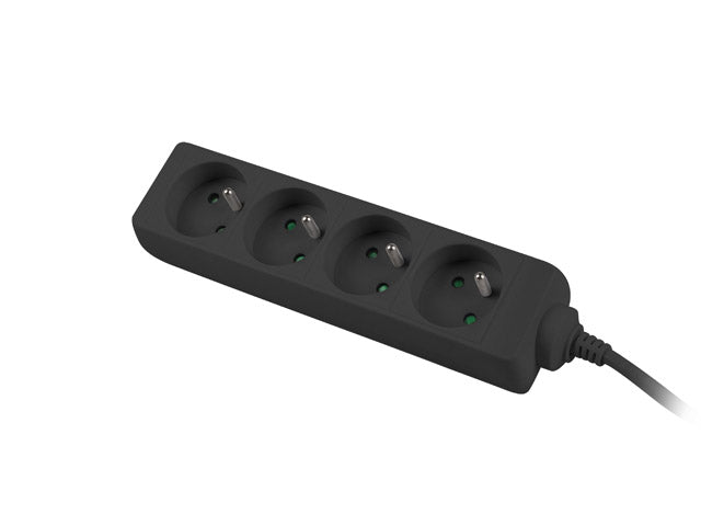 Lanberg Cable Power Strip, 4X French Outlets Quality-Grade Copper, 1.5 m | PS0-04E-0150-BK