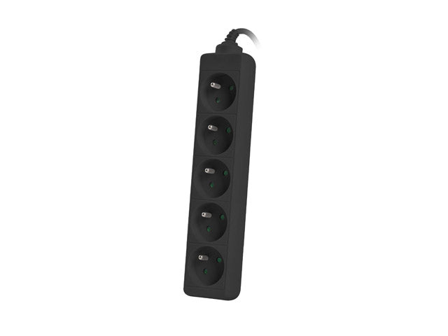 Lanberg Cable Power Strip, 5X French Outlets Quality-Grade Copper, 1.5 m | PS0-05E-0150-BK