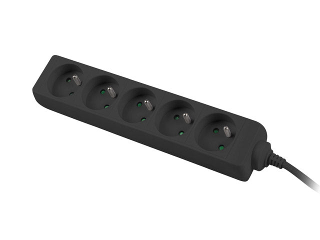 Lanberg Cable Power Strip, 5X French Outlets Quality-Grade Copper, 1.5 m | PS0-05E-0150-BK