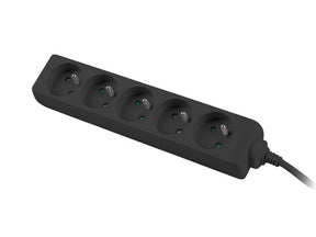Lanberg Cable Power Strip, 5X French Outlets Quality-Grade Copper, 1.5 m | PS0-05E-0150-BK