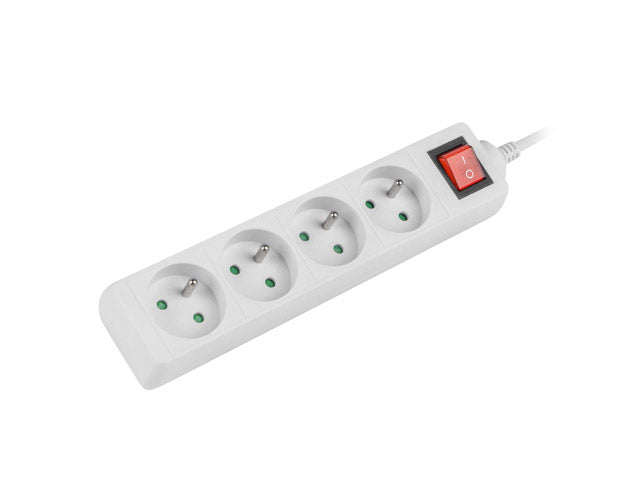 Lanberg Cable Power Strip, 4X French Outlets with Switch, Quality-Grade Copper, 1.5 m | PS1-04E-0150-W