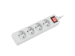 Lanberg Cable Power Strip, 4X French Outlets with Switch, Quality-Grade Copper, 1.5 m | PS1-04E-0150-W
