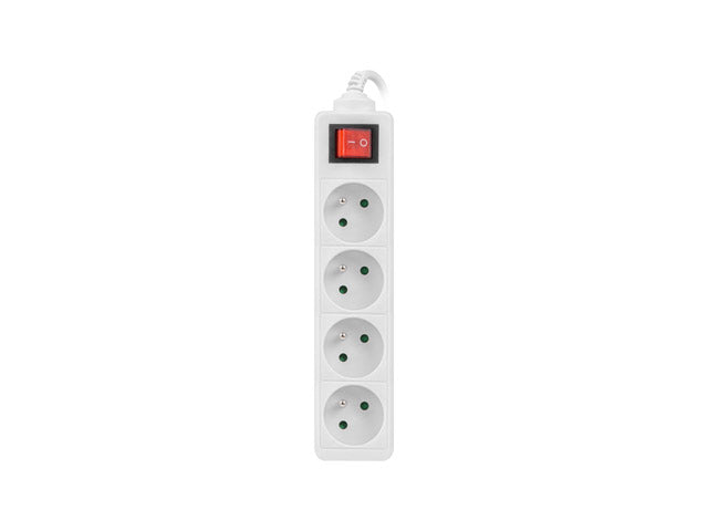 Lanberg Cable Power Strip, 4X French Outlets with Switch, Quality-Grade Copper, 1.5 m | PS1-04E-0150-W