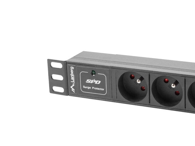 Lanberg Power Distribution Unit (PDU) 10" 1U 16A 2m 3x French Outlets | PDU-03E-0200-BK