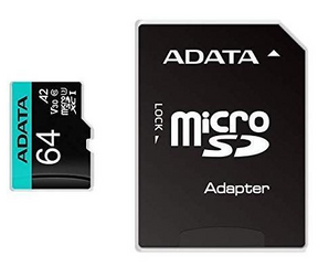 ADATA | Premier Pro UHS-I U3 V30S | 64 GB | MicroSDXC | Flash memory class 10 | Adapter