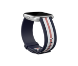 Fitbit | Versa-Lite Woven Hybrid Band, large, navy/pink | The Fitbit Versa woven hybrid band is made of polyester woven material on top and fluoroelastomer material on the bottom with an aluminium buckle. | The Fitbit Versa woven hybrid band is not water 