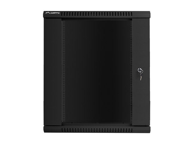 Lanberg | Rack cabinet 19" wall-mount 15U/600x600 (flat pack) with glass door | WF01-6615-10B | Black