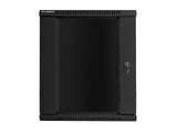 Lanberg | Rack cabinet 19" wall-mount 15U/600x600 (flat pack) with glass door | WF01-6615-10B | Black