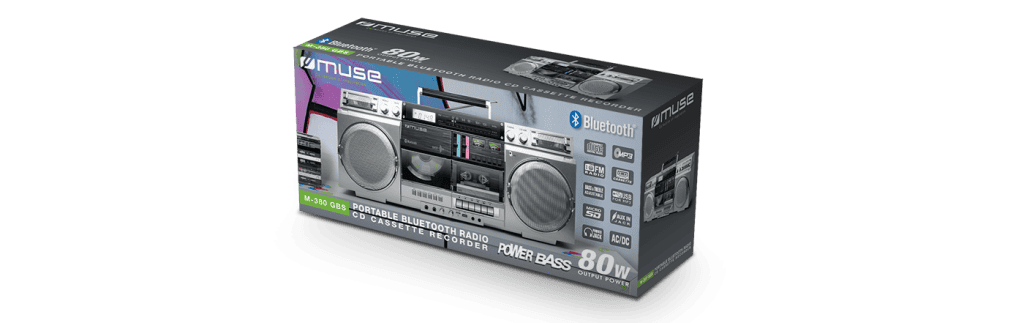 Muse | Ghetto Blasters | M-380 GBS | AUX in | Bluetooth | Cassette deck | CD player