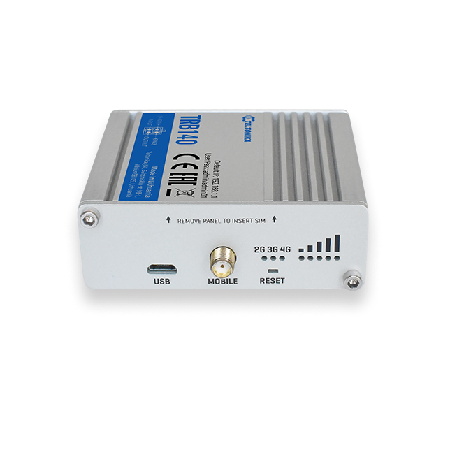 Teltonika | LTE Router | TRB140 | No Wi-Fi | 10/100/1000 Mbit/s | Mesh Support No | MU-MiMO No | 2G/3G/4G | Antenna type 1 x SMA for LTE | 1 x Virtual network interface via micro USB | 24 month(s)