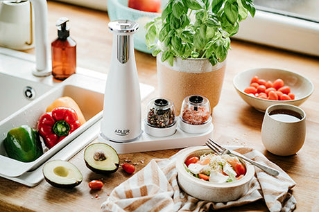 Adler | Electric Salt and pepper grinder | AD 4449w | Housing material ABS plastic | 7 W | Lithium | Matte White