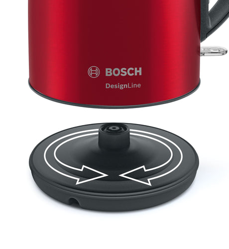 Bosch | Kettle | DesignLine TWK3P424 | Electric | 2400 W | 1.7 L | Stainless steel | 360° rotational base | Red
