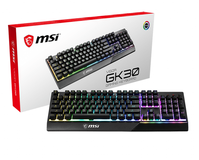 MSI | Vigor GK30 | Gaming Keyboard | Wired | RGB LED light | US | Black