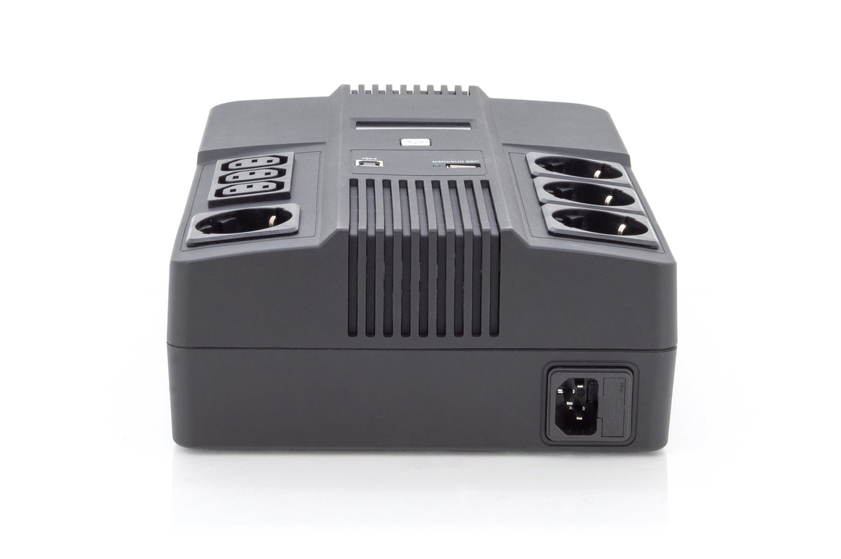Digitus | All-in-One UPS | All-in-One UPS, 800VA/480W, LED 12V/9Ah x1, 4x CEE 7/7,3x IEC C13, USB, RJ45 | 800 VA | 480 W