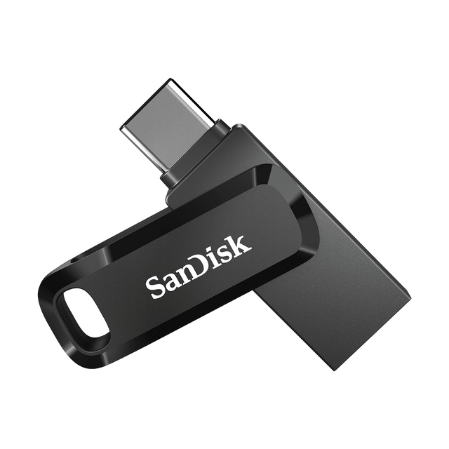 SanDisk Ultra Dual Drive Go USB atmintinė 128GB, USB-C/USB-A 3.2 Gen 1, Juoda