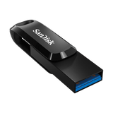 SanDisk Ultra Dual Drive Go USB atmintinė 128GB, USB-C/USB-A 3.2 Gen 1, Juoda