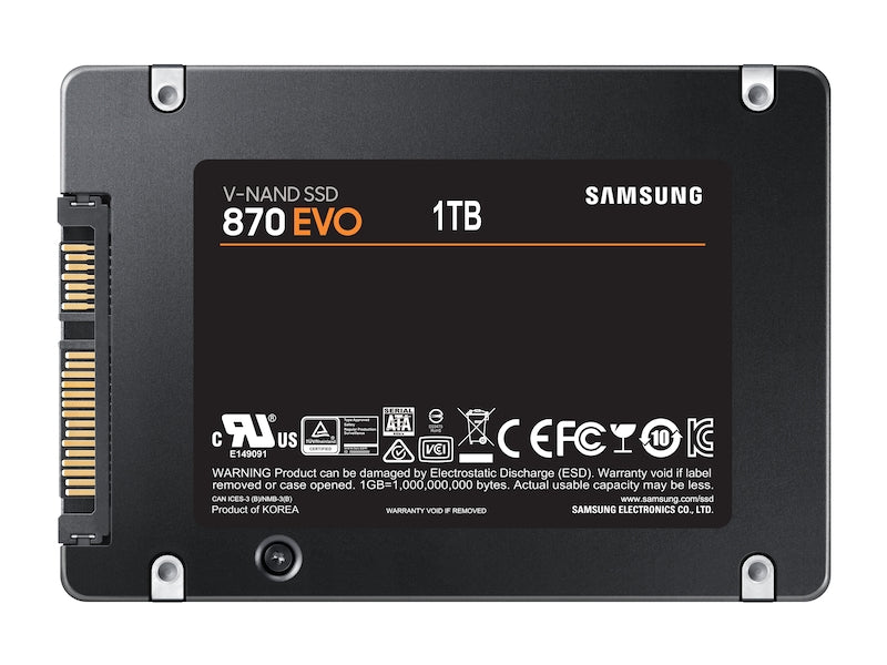 Samsung | SSD | 870 EVO | 1000 GB | SSD form factor 2.5" | Solid-state drive interface SATA III | Read speed 560 MB/s | Write speed 530 MB/s