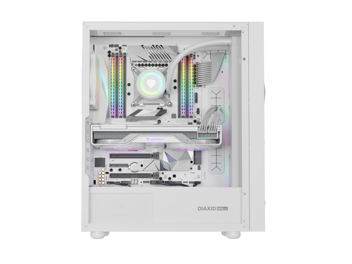Genesis Gaming PC Case | Diaxid 605 ARGB | Midi Tower | White