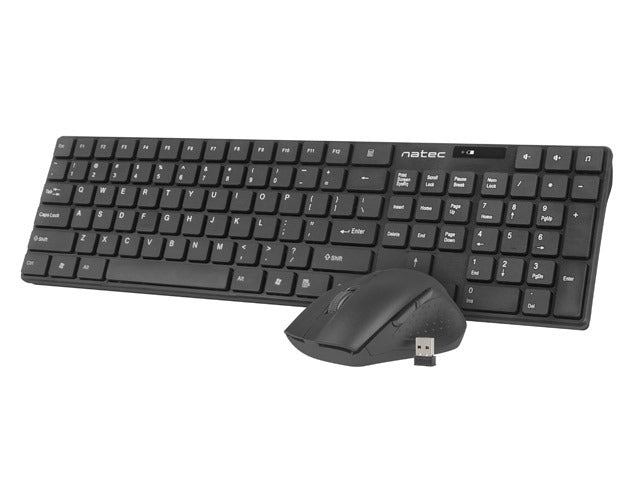 Natec | Keyboard and Mouse | Stringray 2in1 Bundle | Keyboard and Mouse Set | Wireless | Batteries included | US | Black | Wireless connection
