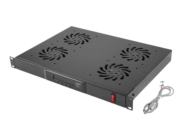 Lanberg 19" fan unit/ventilation panel with LCD 4 fans + thermostat 230V | AK-1503-B | Black