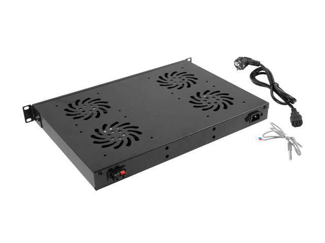 Lanberg 19" fan unit/ventilation panel with LCD 4 fans + thermostat 230V | AK-1503-B | Black