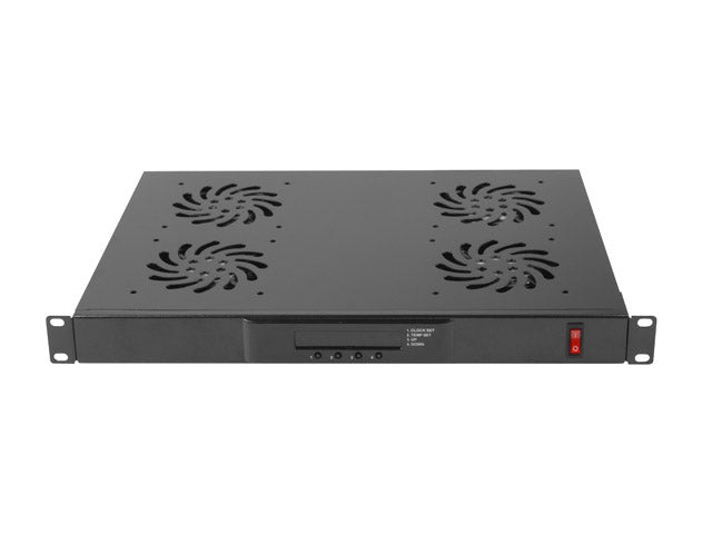 Lanberg 19" fan unit/ventilation panel with LCD 4 fans + thermostat 230V | AK-1503-B | Black