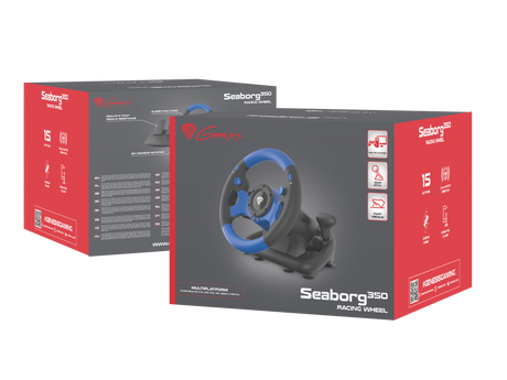 Genesis | Driving Wheel | Seaborg 350 | Blue/Black | Game racing wheel