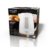 Adler | Kettle | AD 1264 | Standard | 2200 W | 1.7 L | Plastic | 360° rotational base | White