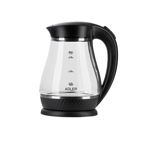 Adler | Kettle | AD 1274 | Standard | 2200 W | 1.7 L | Plastic/Glass | 360° rotational base | Black/Transparent