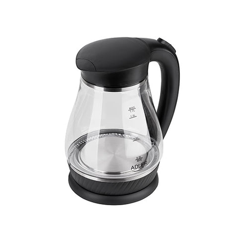 Adler | Kettle | AD 1274 | Standard | 2200 W | 1.7 L | Plastic/Glass | 360° rotational base | Black/Transparent