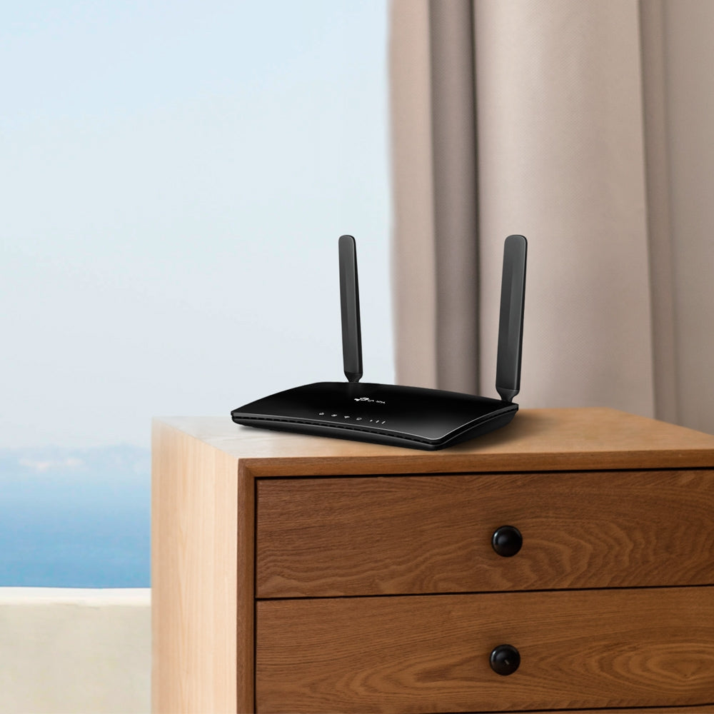 TP-LINK | 4G LTE Router | TL-MR6400 | 802.11n | 300 Mbit/s | 10/100 Mbit/s | Ethernet LAN (RJ-45) ports 3 | Mesh Support No | MU-MiMO No | 4G | Antenna type 2xExternal | No USB