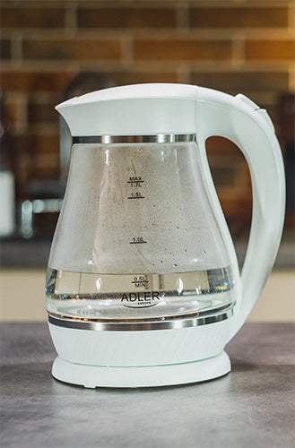 Adler | Kettle | AD 1274 | Electric | 2200 W | 1.7 L | Polypropylene/Glass | 360° rotational base | White