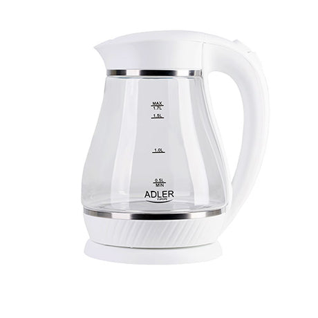 Adler | Kettle | AD 1274 | Electric | 2200 W | 1.7 L | Polypropylene/Glass | 360° rotational base | White