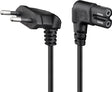 Goobay | 97350 | Euro connection cord, both ends angled | Black Euro male (Type C CEE 7/16) | Device socket C7