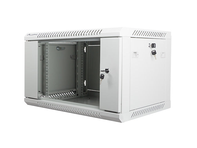 Lanberg | Rack cabinet 19" wall-mount 6U/600x450 (flat pack) with glass door | WF01-6406-10S | Grey