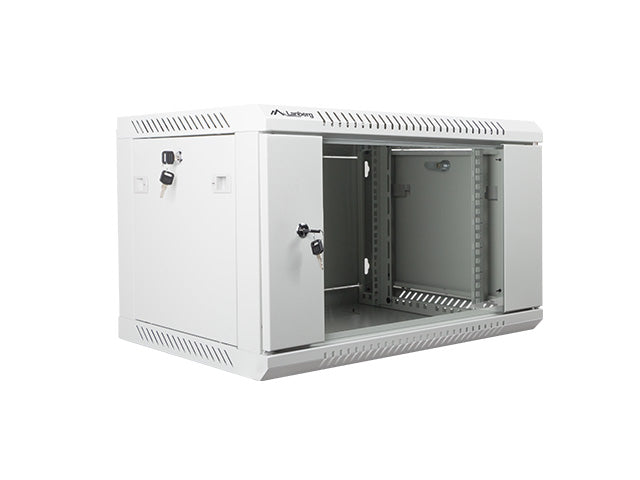 Lanberg | Rack cabinet 19" wall-mount 6U/600x450 (flat pack) with glass door | WF01-6406-10S | Grey