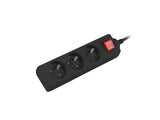 Lanberg Cable Power Strip, 3X French Outlets with Switch, Quality-Grade Copper, 3 m | PS1-03E-0300-BK
