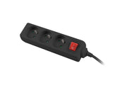 Lanberg Cable Power Strip, 3X French Outlets with Switch, Quality-Grade Copper, 3 m | PS1-03E-0300-BK