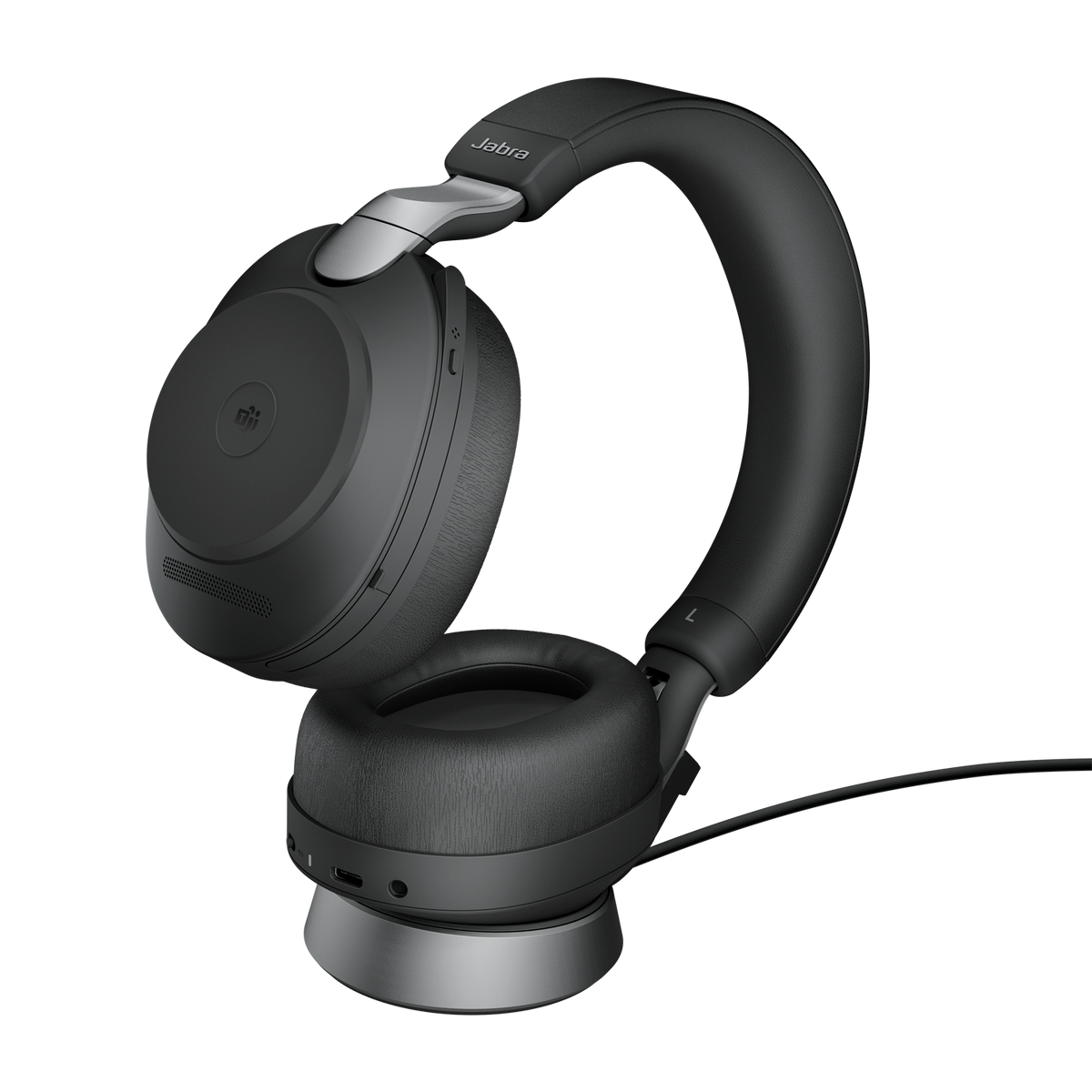 Jabra Evolve2 85 MS Stereo Laidinės/Belaidės ausinės, Bluetooth, USB-A, Charging Stand, Juoda