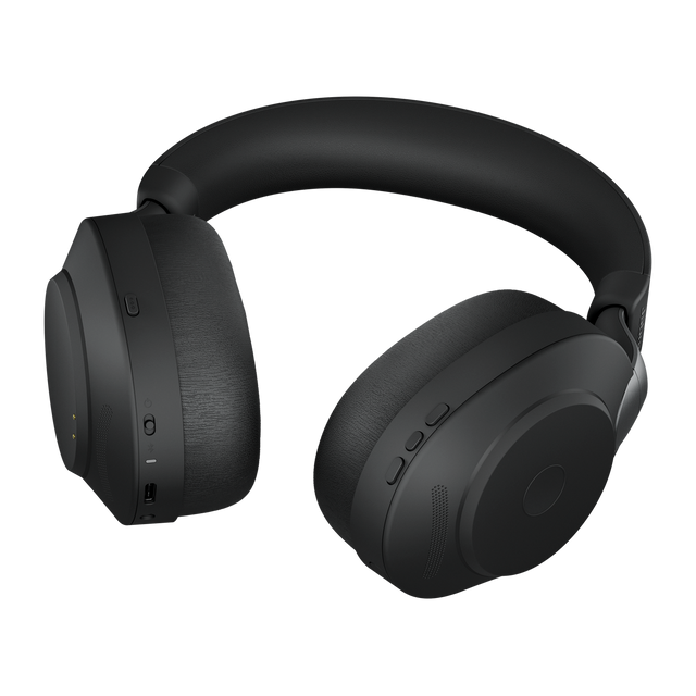 Jabra Evolve2 85 UC Stereo Belaidės/Laidinės ausinės, Bluetooth, 3.5mm jack, USB-A, Desk Stand, Juod